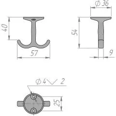 Крючок HK.05.BLM Мебельные крючки