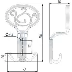 Крючок WAP.801.000.00G3 Мебельные крючки