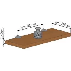 Менсолодержатель WRM.805.125.00AB Для стеклянных полок ( универсальные )