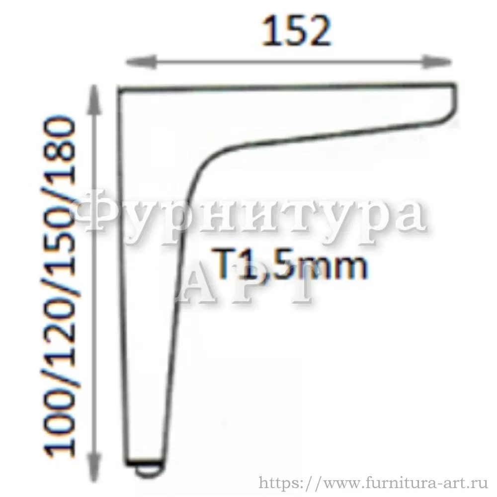 Ножка для мебели H.150, 150*210*125 мм, материал металл, цвет хром глянец, арт. ESL 307-150 CHROME стоимость 2&nbsp;295 руб.