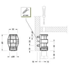 Ножка для мебели 302.00.P2.00.02 Опоры мебельные