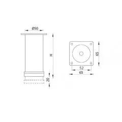 Ножка для мебели FUZ220S.150CP Опоры мебельные