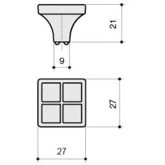 Ручка-кнопка 24200Z02700.07 SW Мебельные ручки эксклюзив