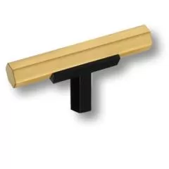 Ручка-кнопка 74-Matt Black-Matt Gold Мебельные ручки модерн