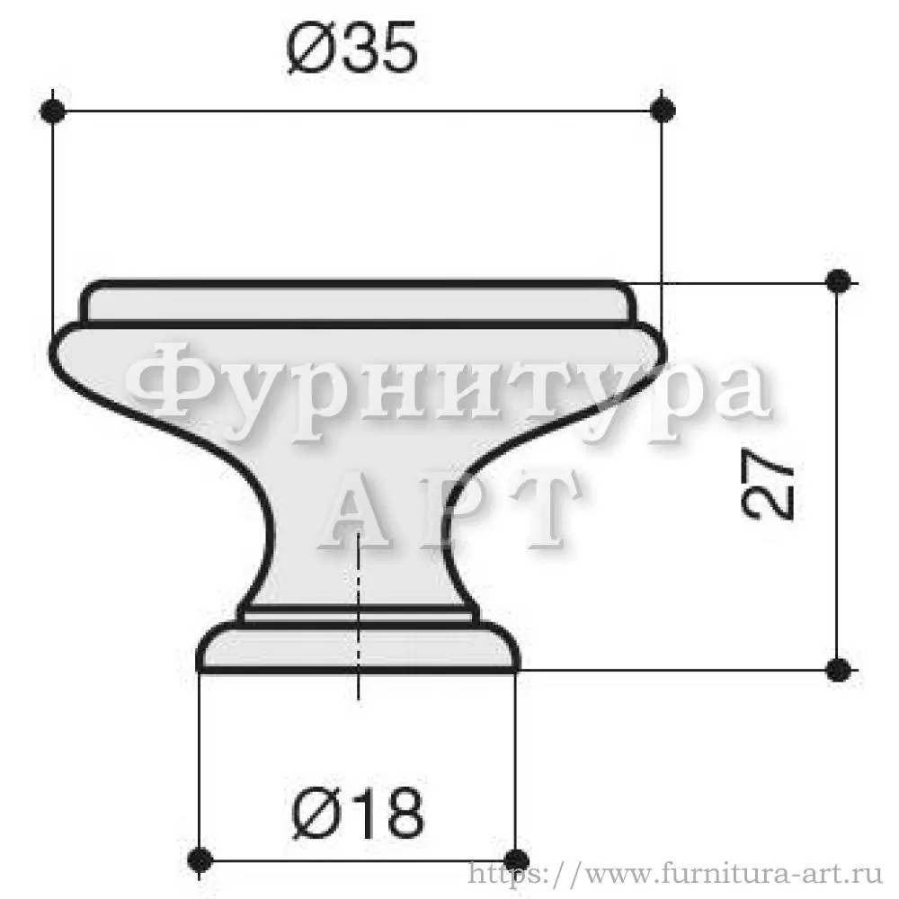 Ручка-кнопка, d=35*27 мм, материал цамак, цвет бронза темная + керамика, арт. P77.Y01.G1.MB1G стоимость 635 руб.