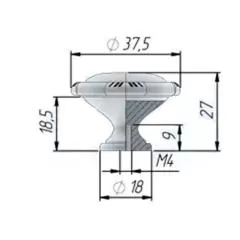 Ручка-кнопка WPO.48.01.00.000.D1 Мебельные ручки керамика