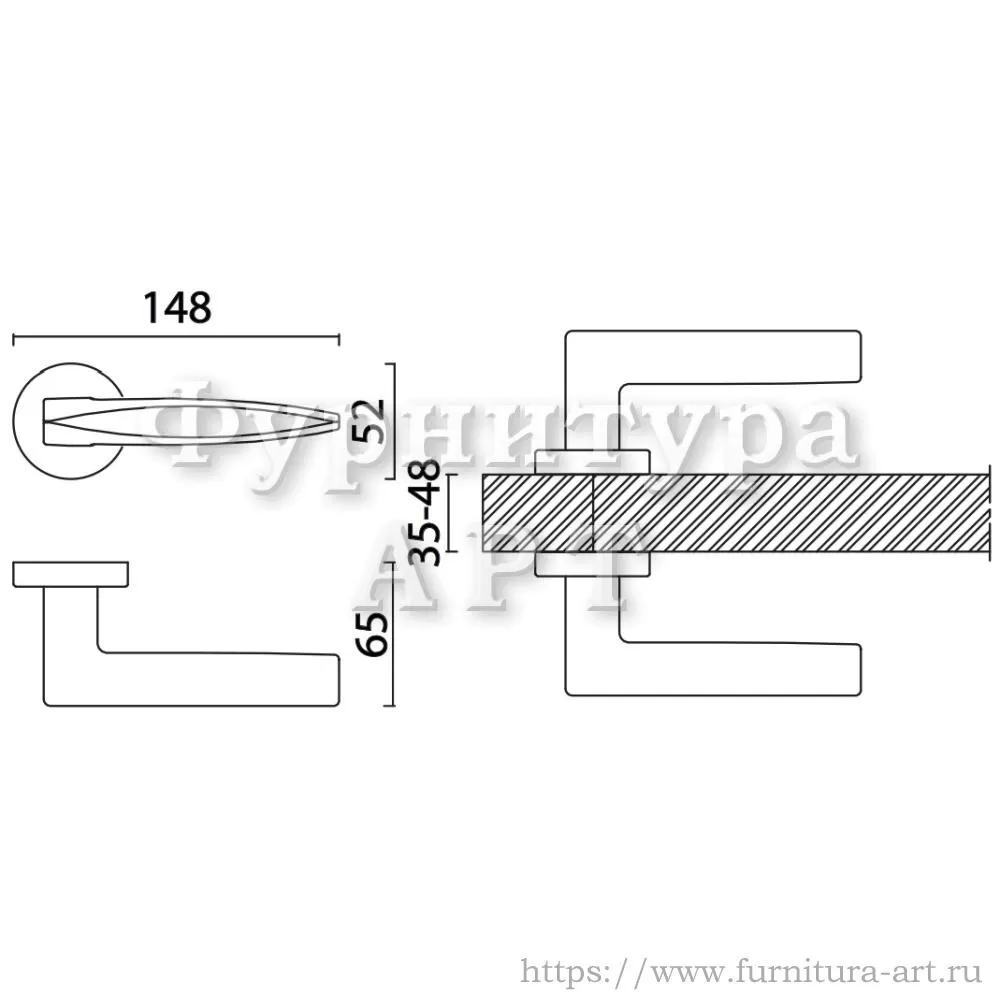 Ручка на розетке дверная (комплект 2 шт), материал цамак, цвет матовое золото, арт. HA118RO12 BB GARNET стоимость 6&nbsp;715 руб.
