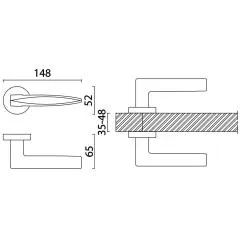 Ручка на розетке дверная HA118RO12 BB GARNET Дверные ручки на розетках