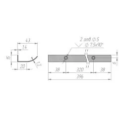 Ручка-профиль PH.RU15.400.BL Мебельные ручки модерн