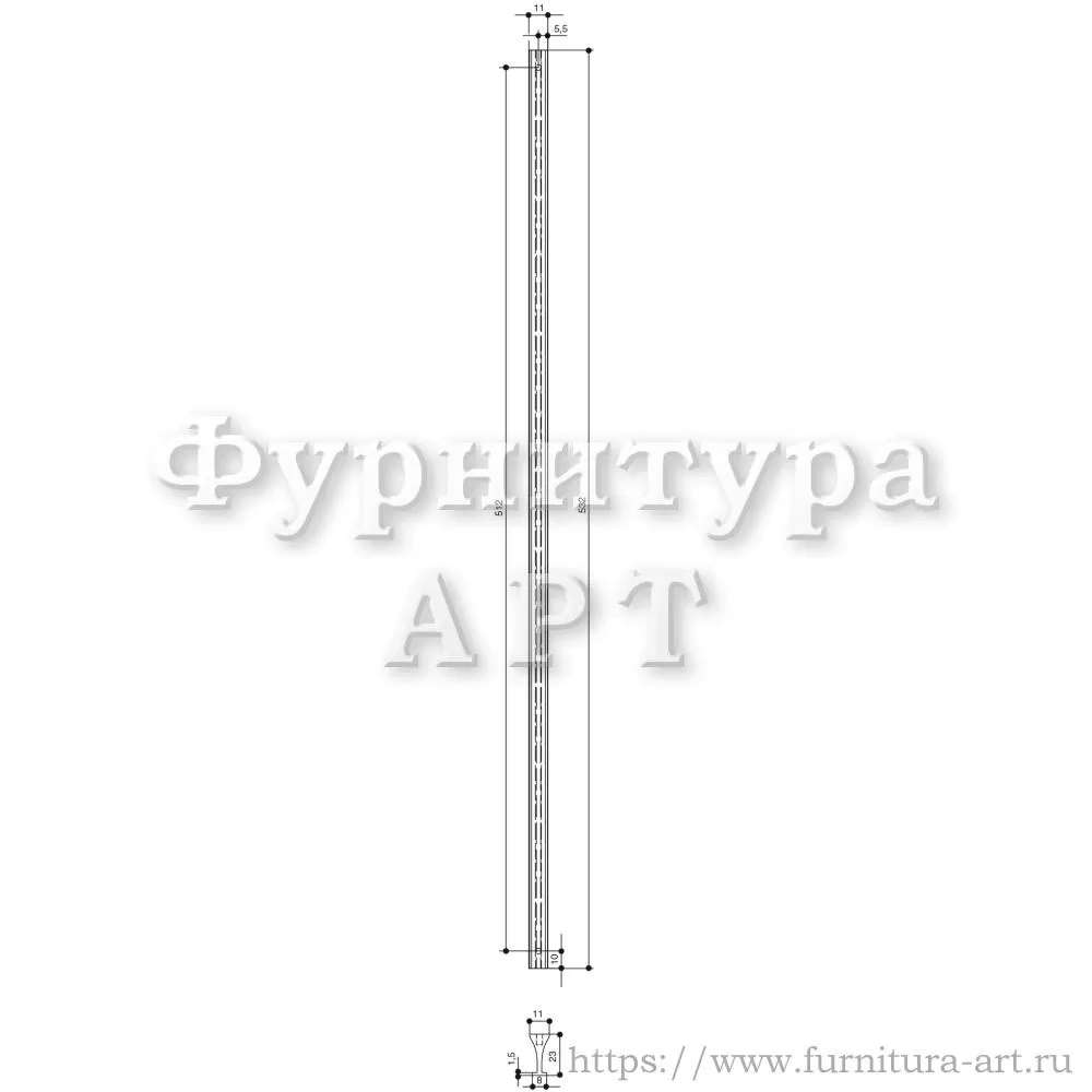 Ручка-профиль 512 мм, материал алюминий, цвет белый матовый, арт. MG.532.9016 NEW стоимость 1&nbsp;510 руб.