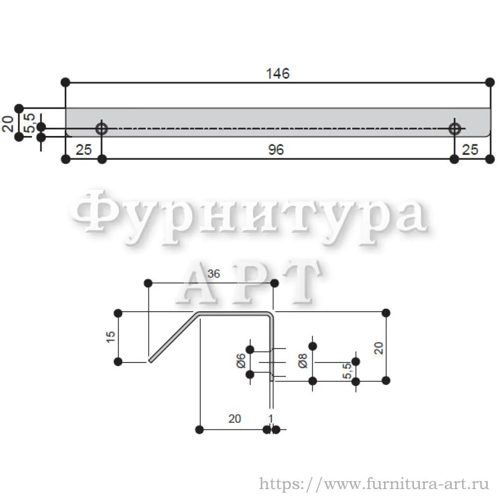 Ручка-профиль накладная L=146 мм, цвет черный бархат (матовый), арт. RT.011.1.146.9005 стоимость 270 руб.