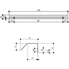 Ручка-накладная RT.011.1.146.9005 Мебельные ручки модерн