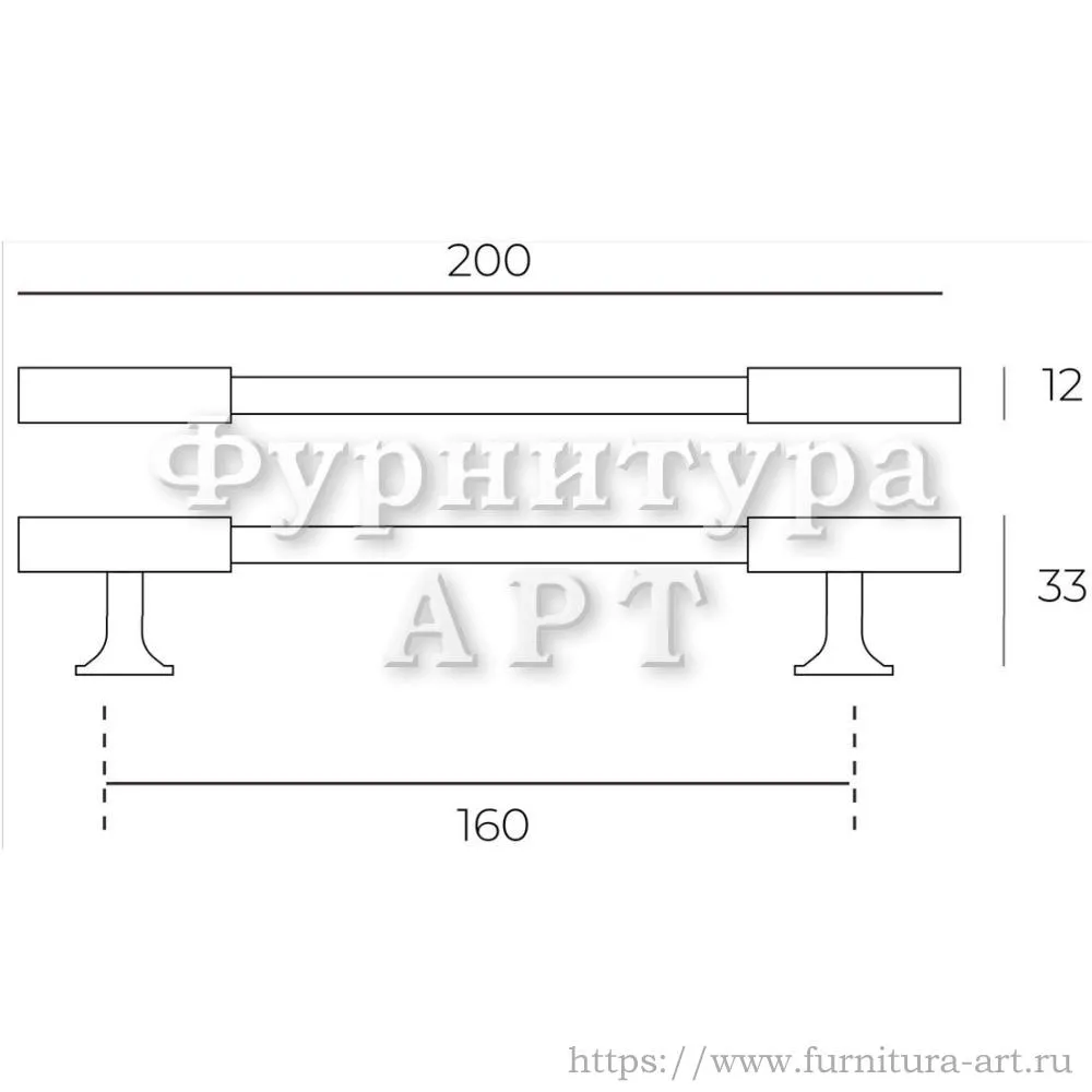 Ручка-рейлинг материал латунь L=200 мм , цвет никель полированный , арт. CON 160 SN стоимость 2&nbsp;730 руб.