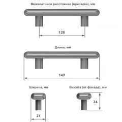 Ручка-скоба 11.5800.58 Мебельные ручки керамика