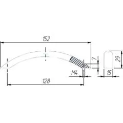 Ручка-скоба BH.RU01.128.AL Мебельные ручки модерн