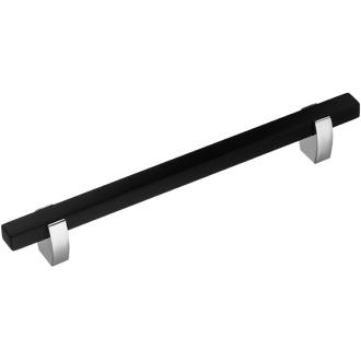 Ручка-скоба 765-160-Chrome-Black Мебельные ручки модерн