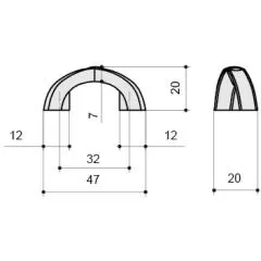 Ручка-скоба WMN.611X.032.M00E8 Мебельные ручки классика