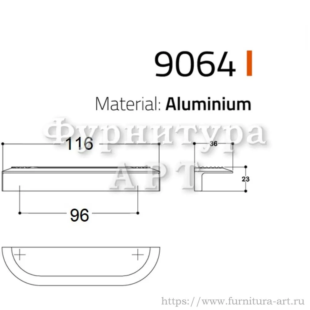 Ручка-скоба 96 мм, материал алюминий, цвет глянцевое золото, арт. 9064 0096 GL стоимость 1&nbsp;685 руб.