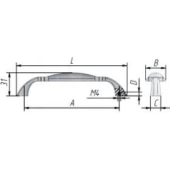 Ручка-скоба WMN.68.01.Q3.096.A8 Мебельные ручки керамика