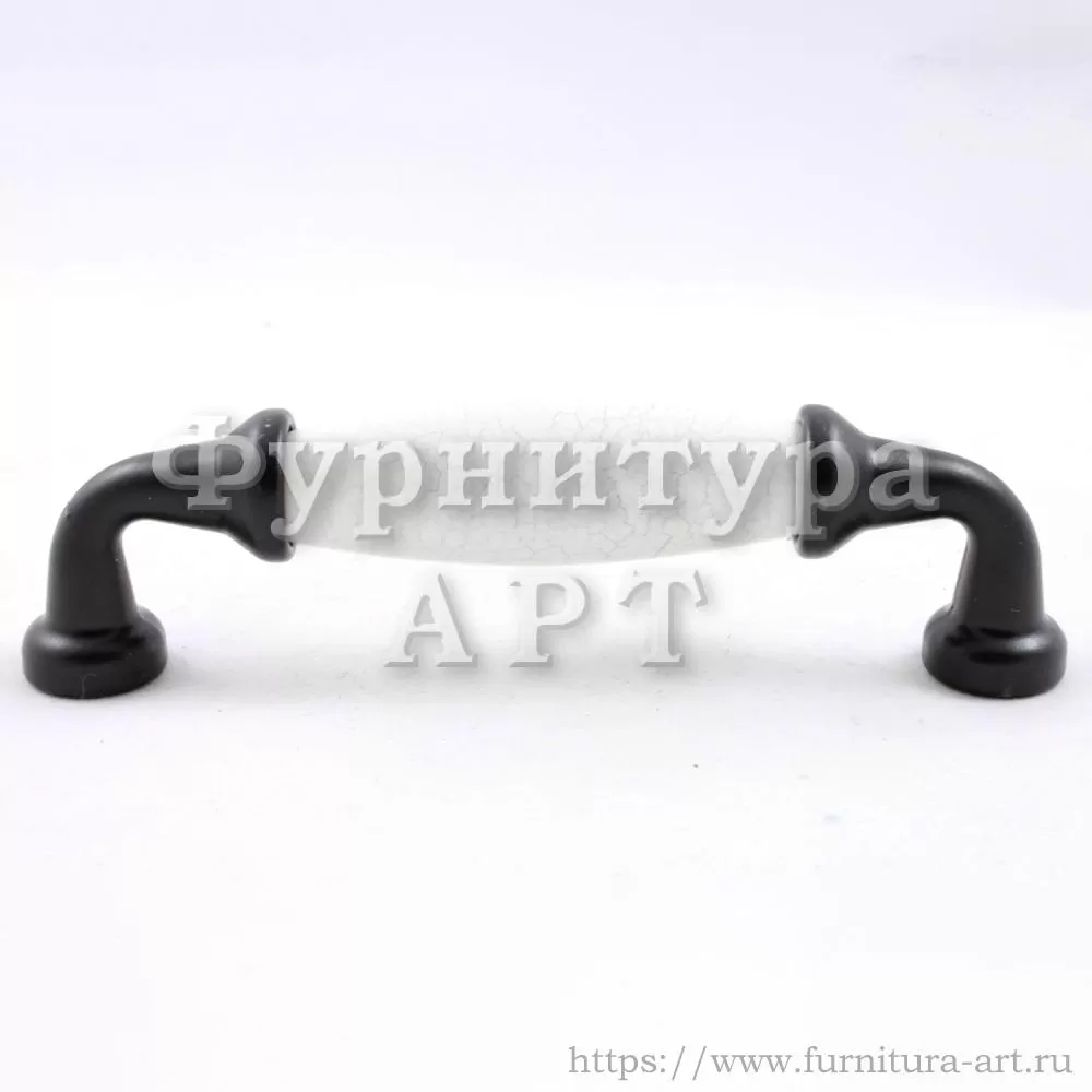 Ручка-скоба 96 мм, материал цамак, цвет металл чёрный + керамика с серой "паутинкой", арт. 2005-85-096-08 стоимость 885 руб.