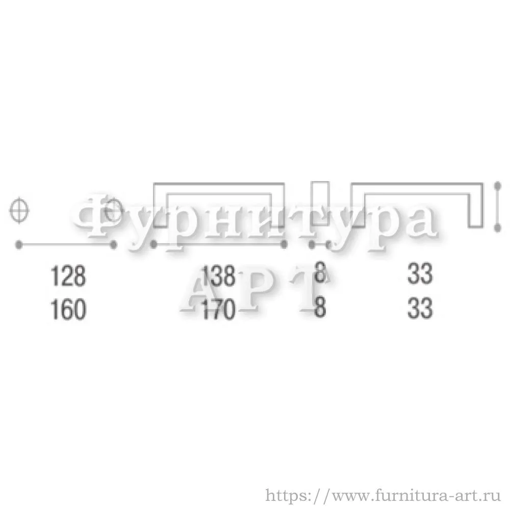 Ручка-скоба L=138 мм , цвет серый шёлк, арт. WMN.780.128.002P стоимость 1&nbsp;140 руб.