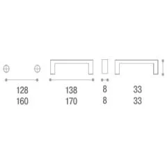 Ручка-скоба WMN.780.128.002P Мебельные ручки модерн