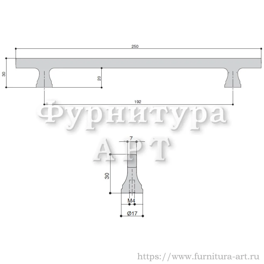 Ручка-скоба L=250 мм , цвет графит, арт. M80493.192.MBN стоимость 500 руб.